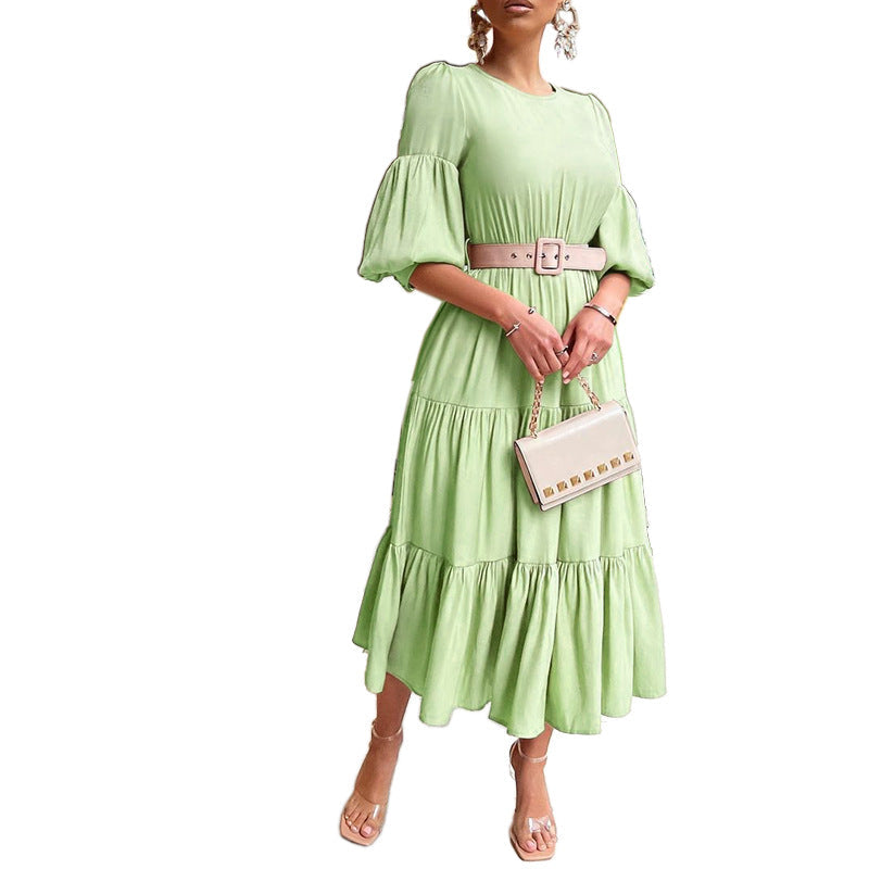 Puff Samantha Sleeve Midi Dress Olive