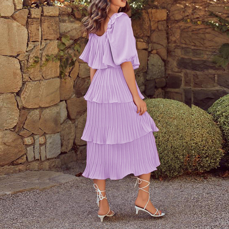 Tiered Inez Plisse Midi Dress FINAL