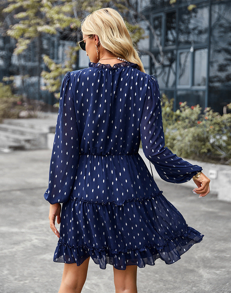 Babe Later Printed Satin Tie Front Dress