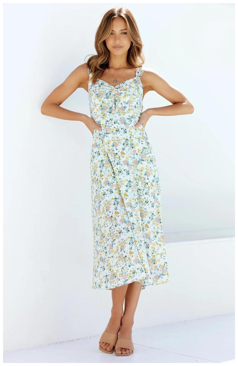 Tiered Cornfield Tassel Midi Dress