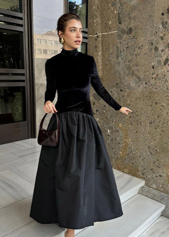 Velvet Elise & Taffeta Maxi Dress