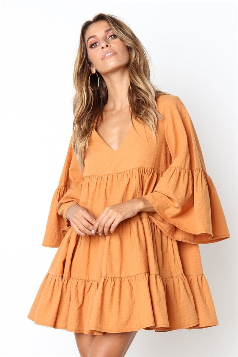 Guava Cozy Crinkled Tassel Dress