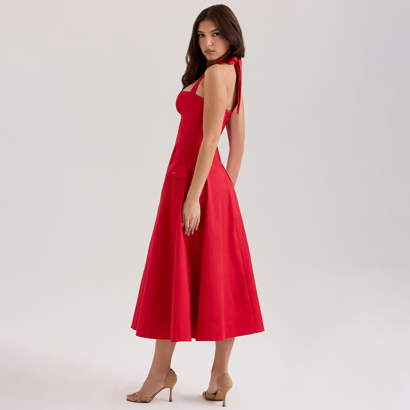 Midi Carnes Dress Red