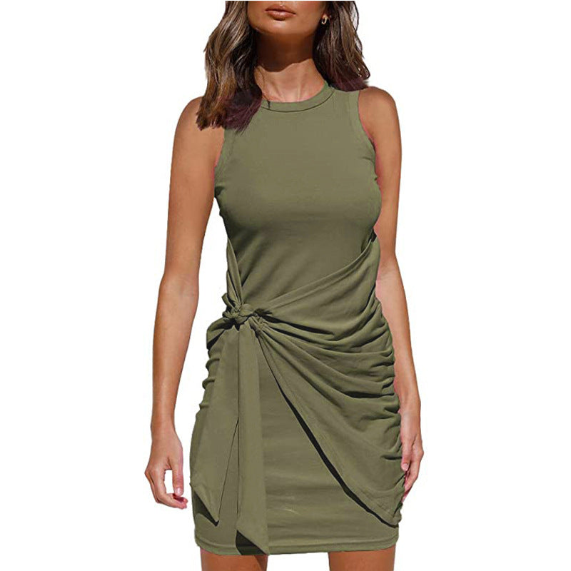 Exclusive Rosalía Women's Sleeveless Twisted Draped Mini Dress Everyday Luxe Edit