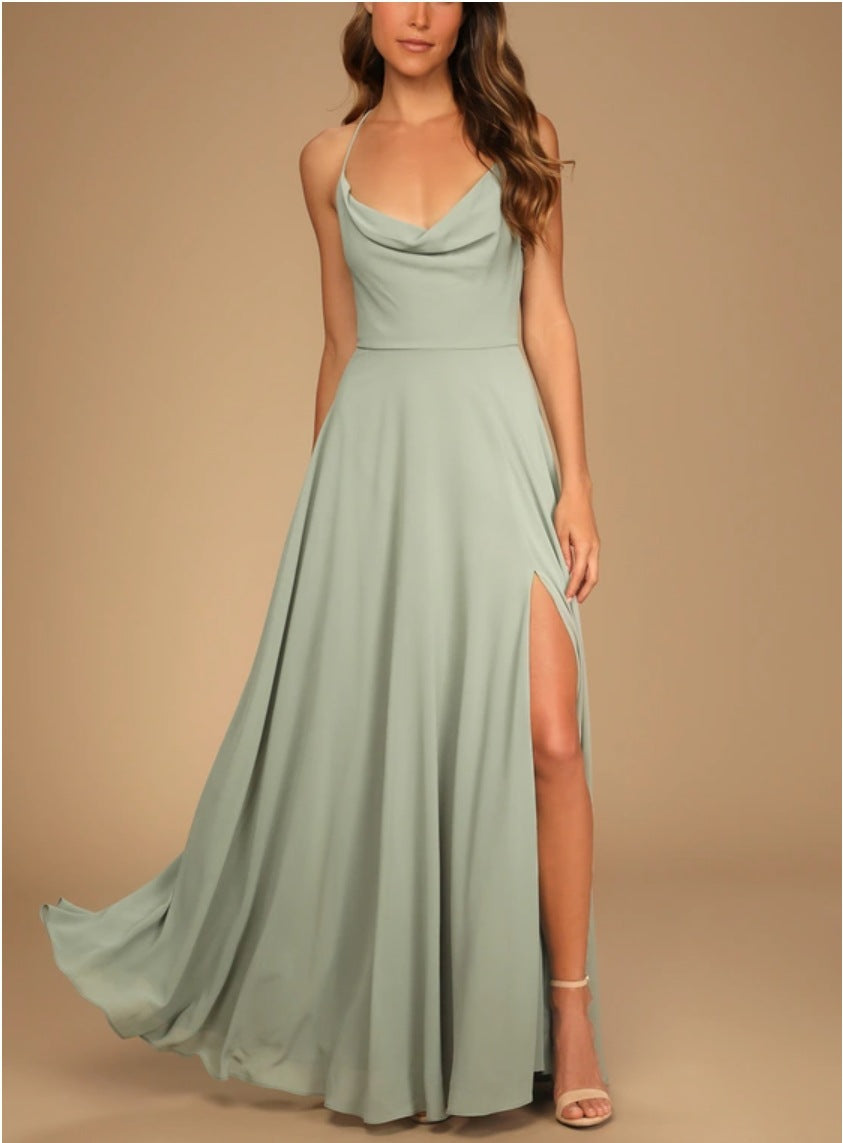 Sexy Halter Backless Maxi Elegant Dress