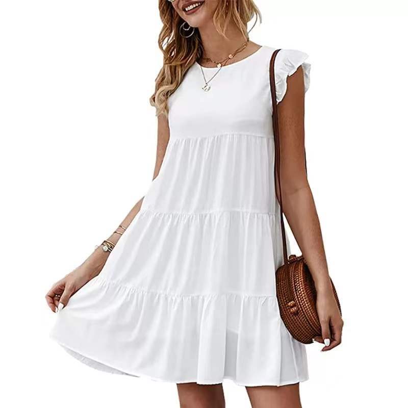 Karma Good Cotton Tiered Babydoll Tunic White