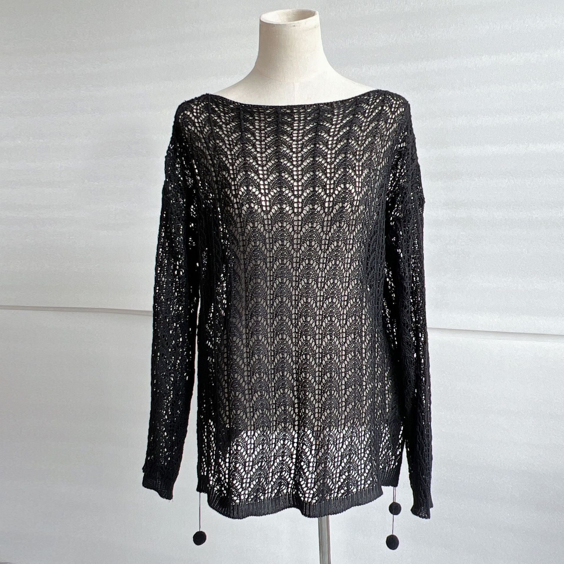 Sheer Temecula Crochet Dress Black