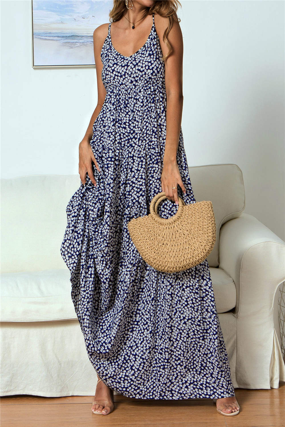 Trooper Flower Tie Strap Midi Dress FINAL