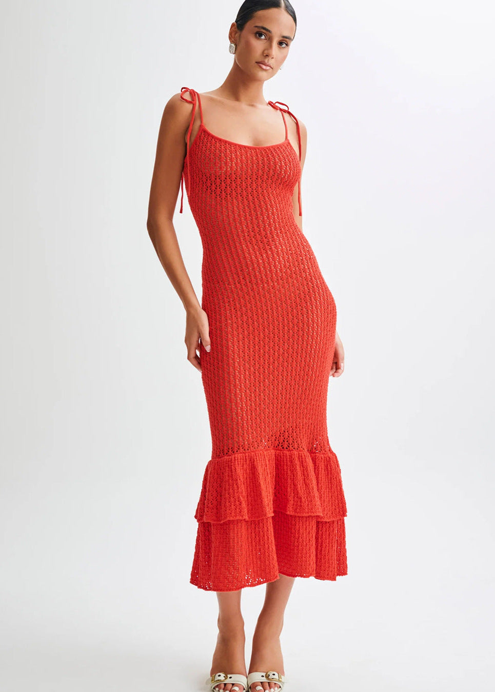 Lace-Up Sienna Knit Maxi Dress