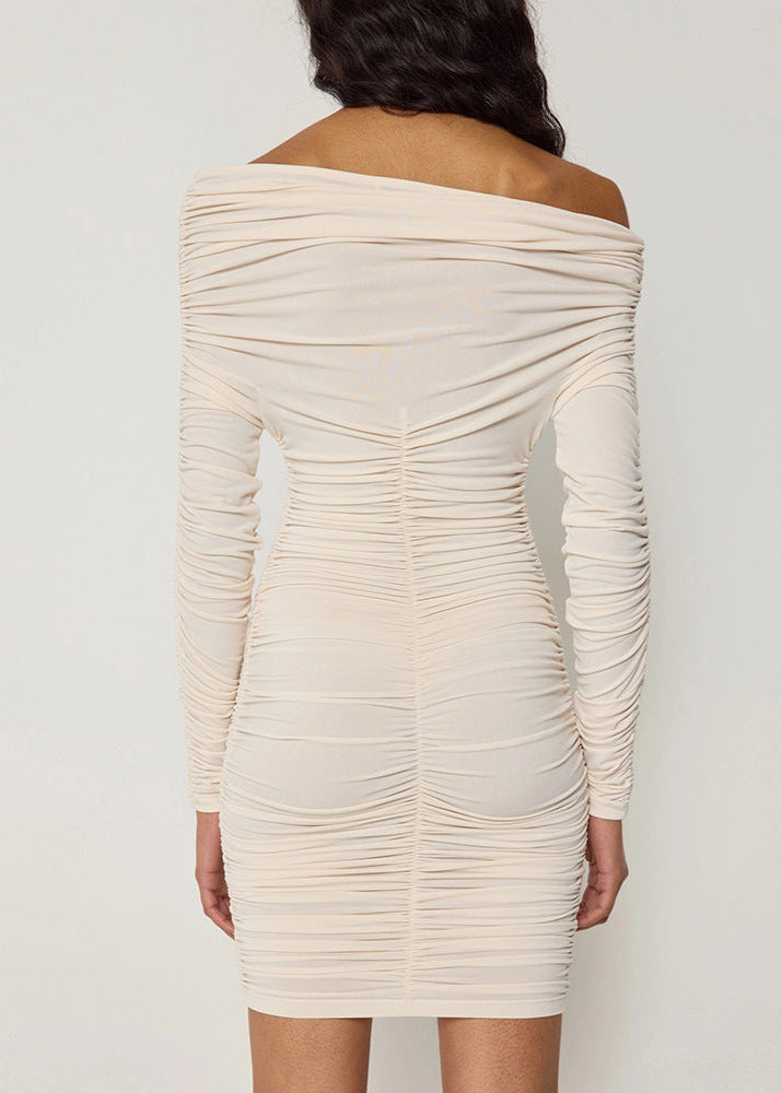 - Selene Ruched Off-Shoulder Bodycon Dress