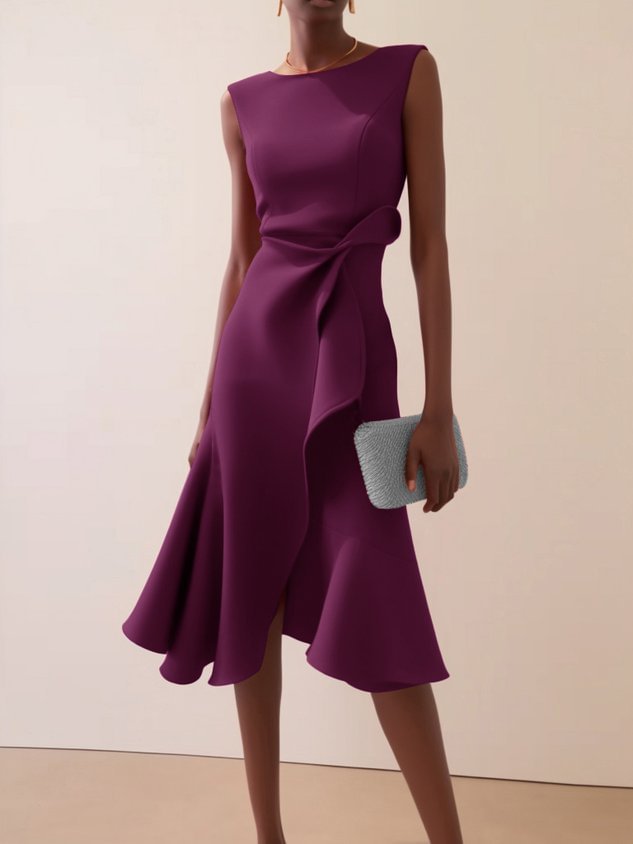 Refined Formal Gown Midi Dress