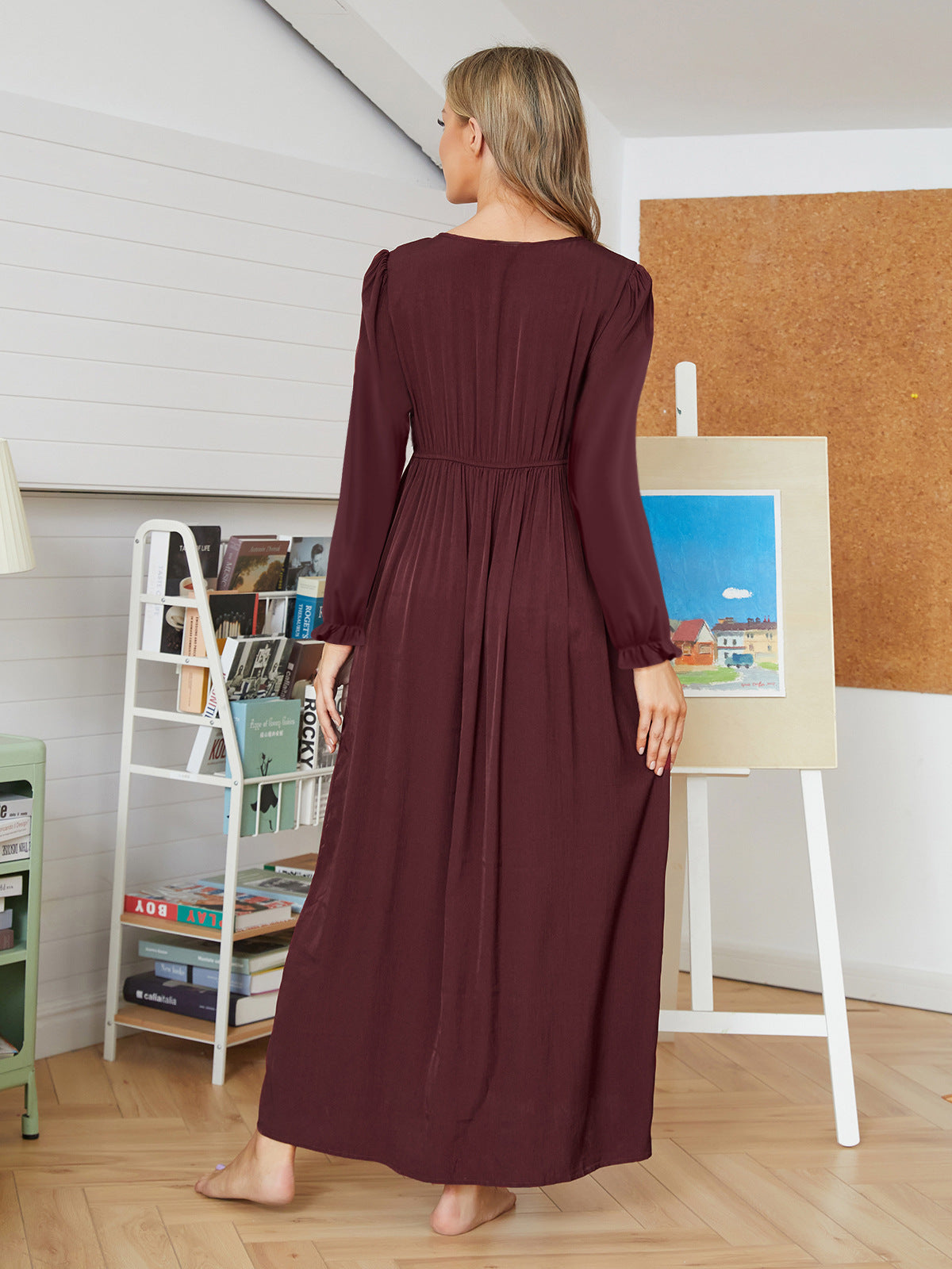 First Bloom Cotton Ruffle Maxi Dress Rust