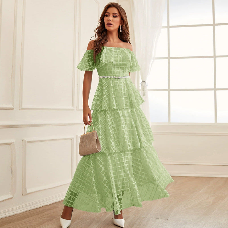 Maxi Dress High Waist off Neck Slim Chic Dress
