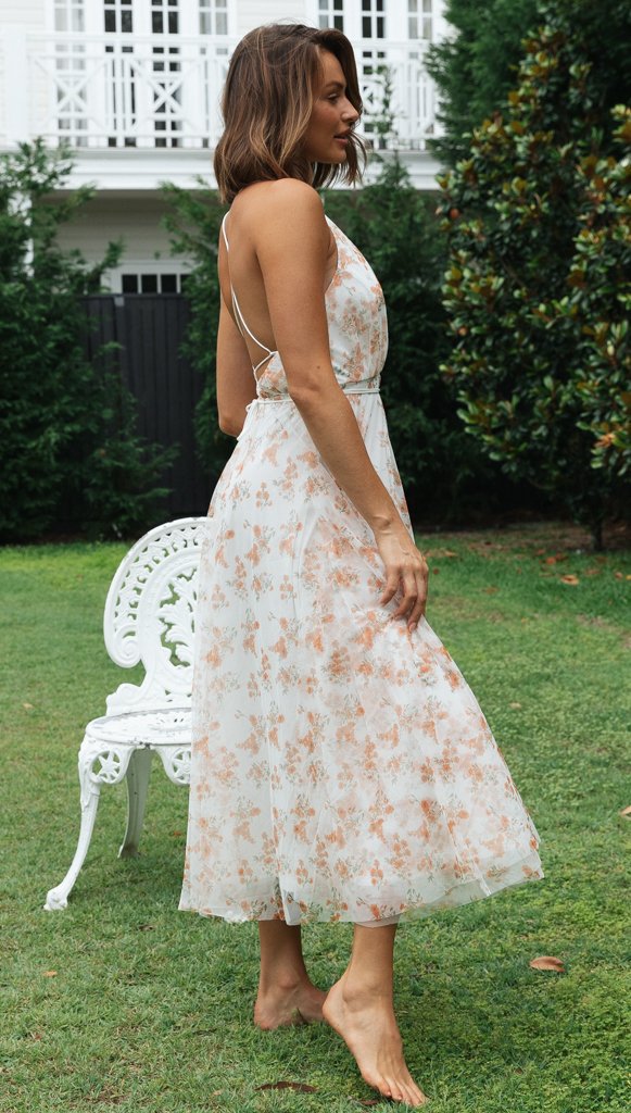 Melancholy Bloom Smocked Midi Dress