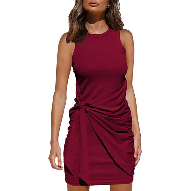 Exclusive Rosalía Women's Sleeveless Twisted Draped Mini Dress Everyday Luxe Edit