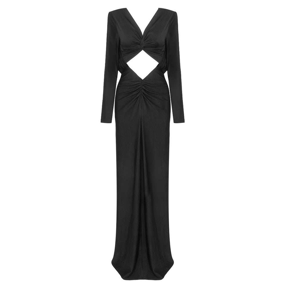 Sleeved Long Twisted Cropped Dress Dress Winter