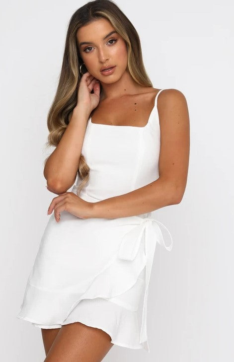 Striped Sundae Cotton Blend Wrap Dress