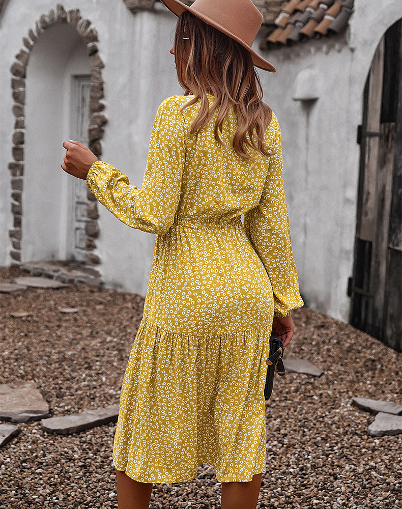 Sunshine On My Mind Flower Babydoll Dress Mustard
