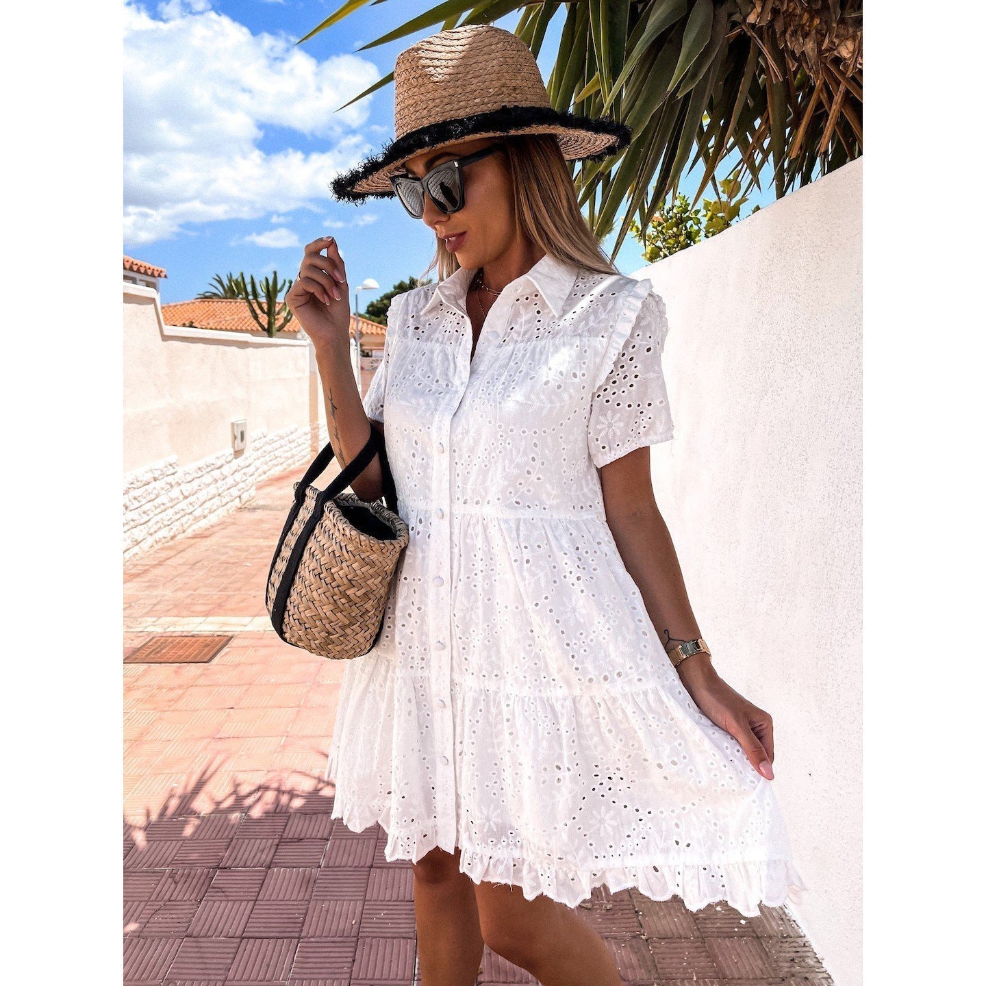 Of Train Thought Button Down Shirt Dress