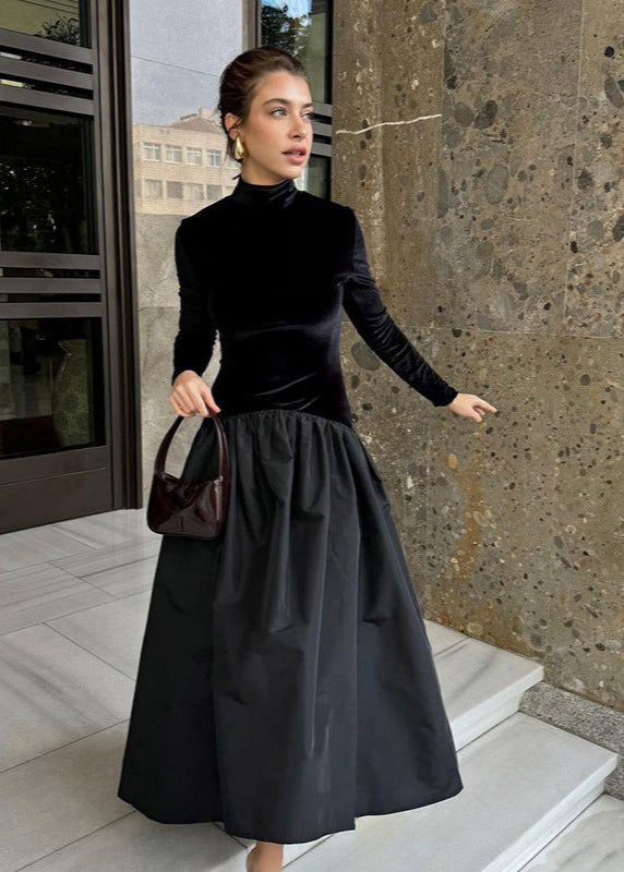 Velvet Elise & Taffeta Maxi Dress