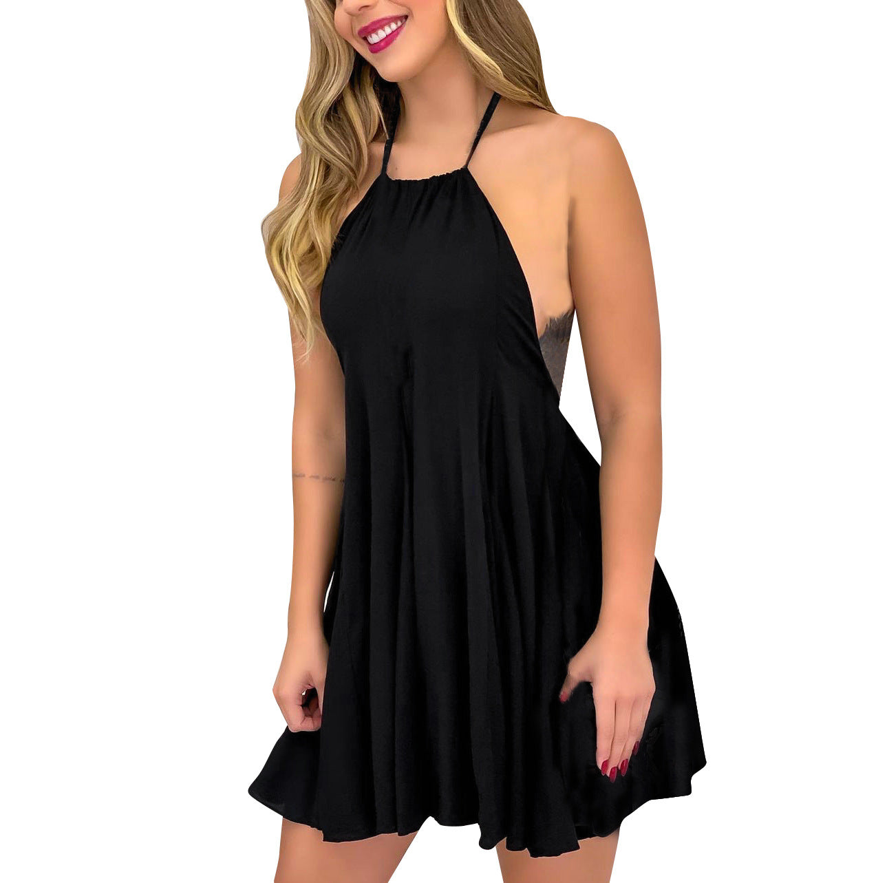Distressed Darcy Halter Tunic Black Final