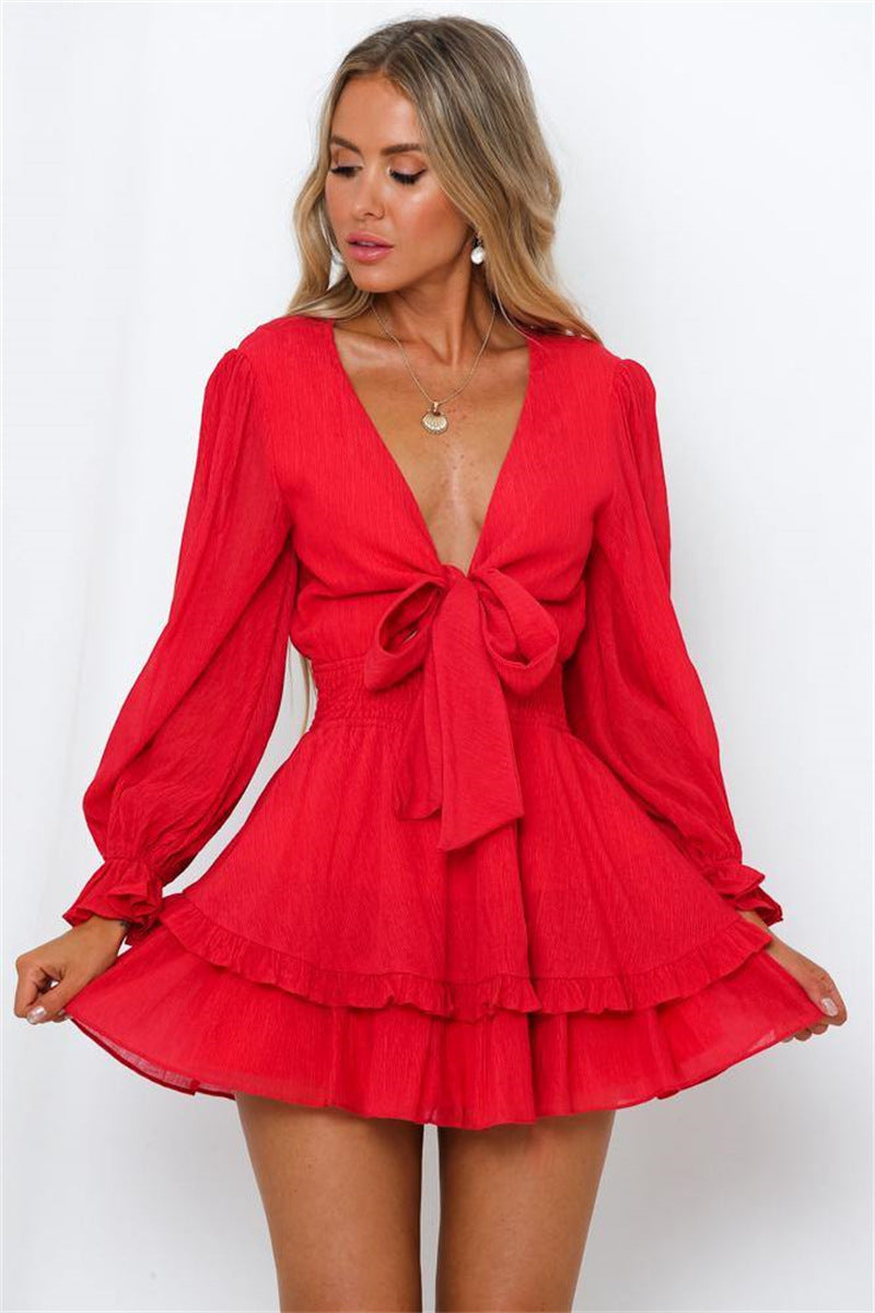 In Hot Here Pleated Chiffon Dress Red FINAL