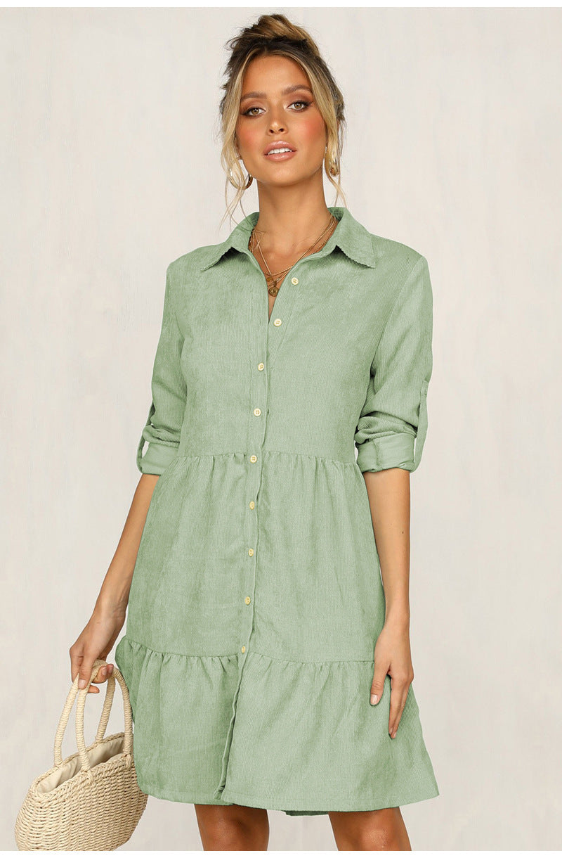 Cotton Harmony Button Down Shirt Dress Pistachio