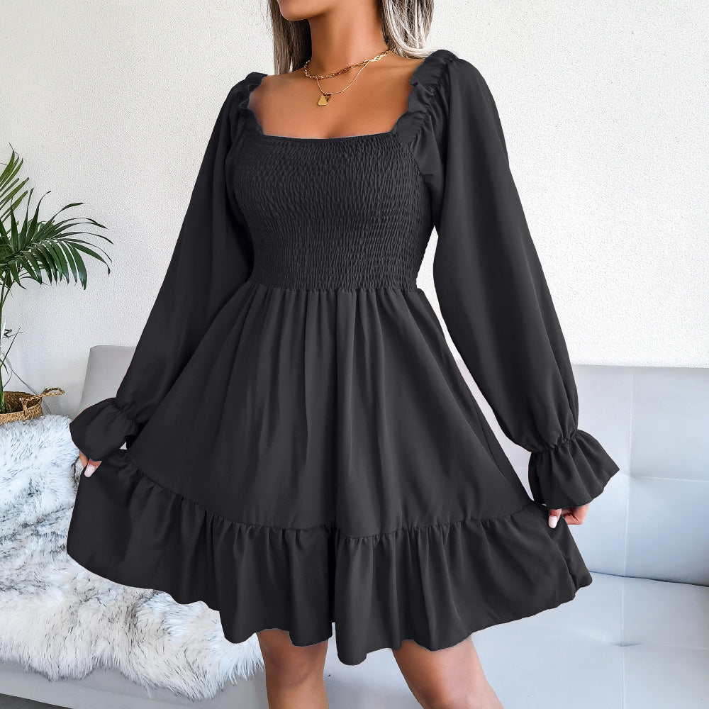 Smocked Kolly Babydoll Dress Black FINAL