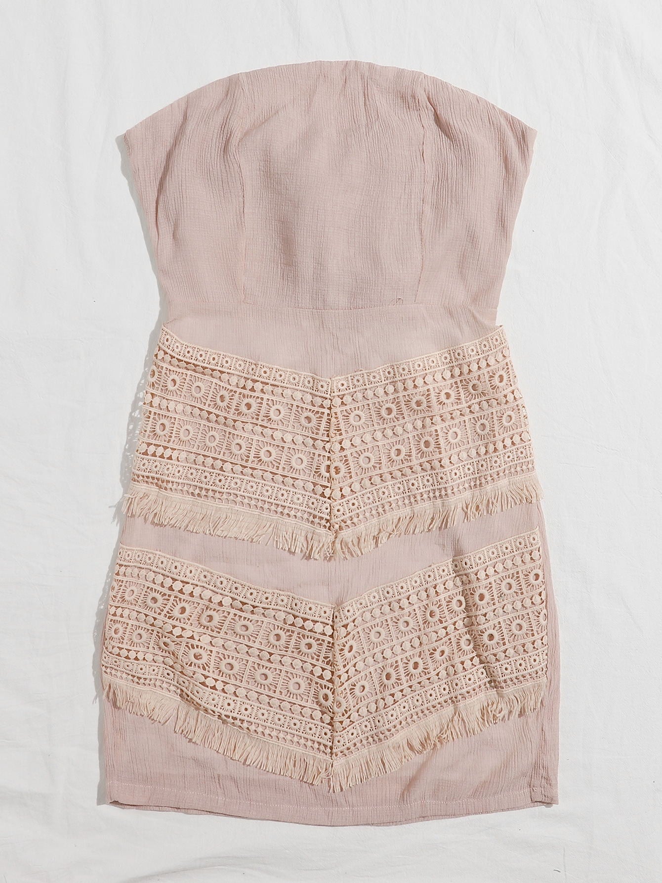Shoulder Off Tie Back Schiffy Dress