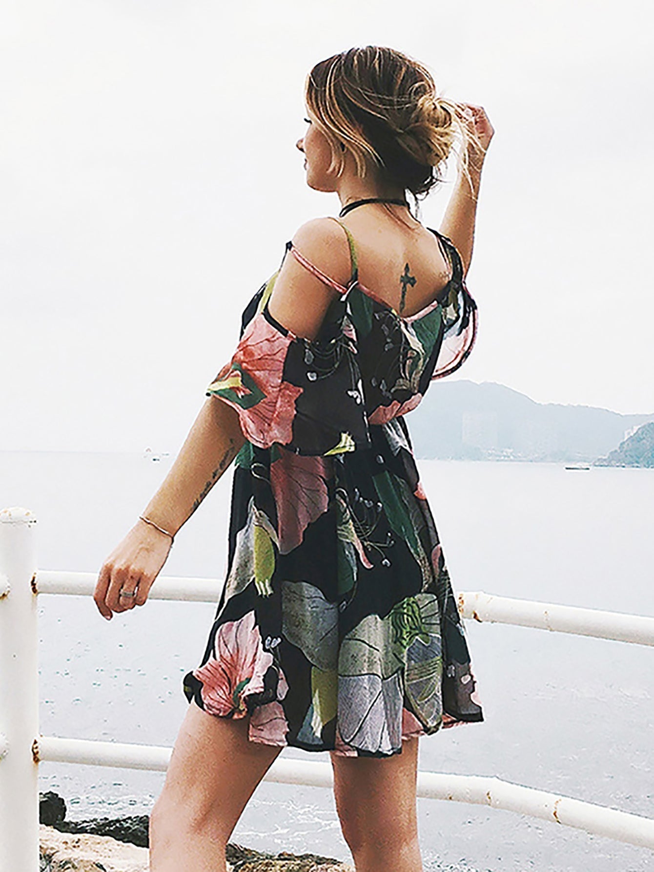 Off shoulder Bloom Printed dress