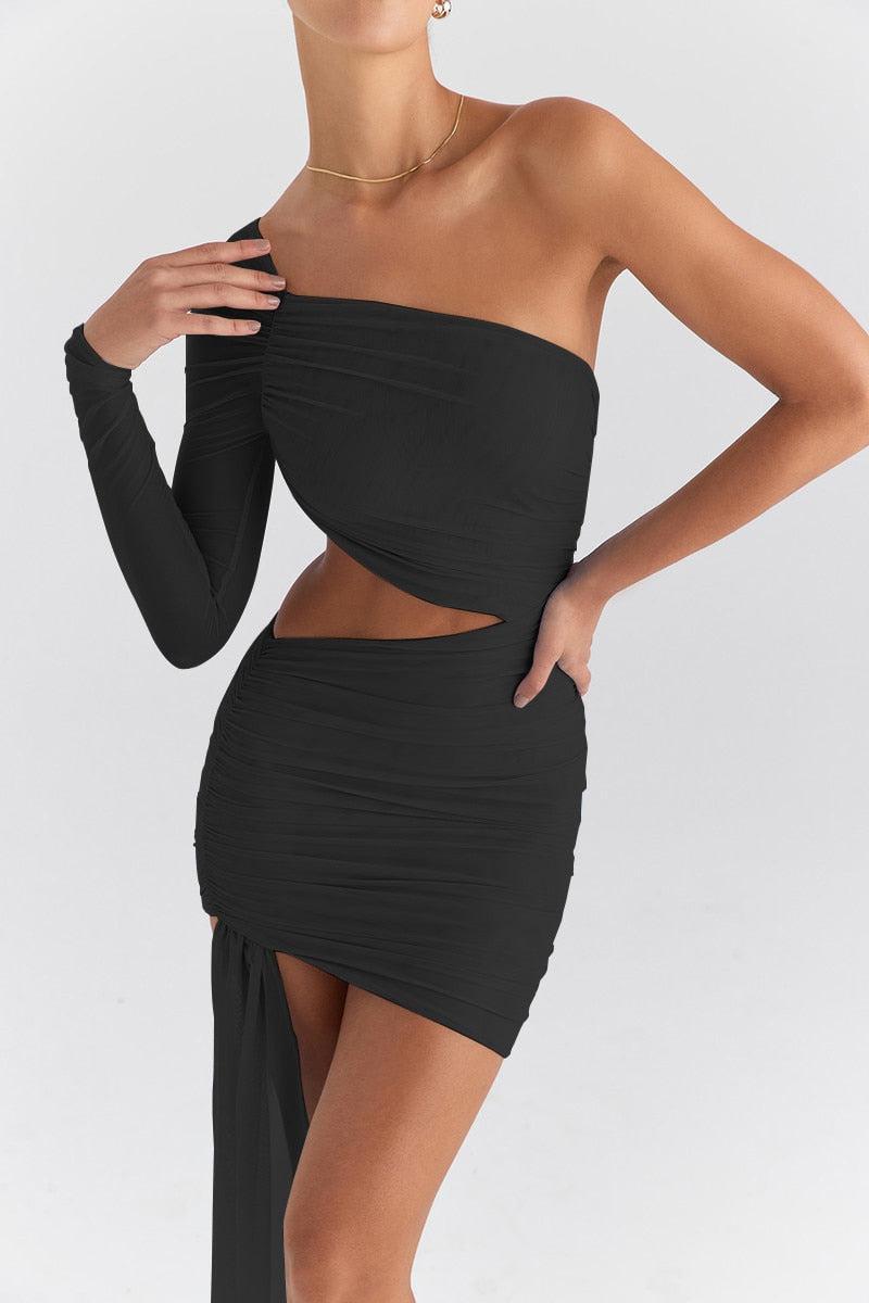 Shoulder One Cut Out Mini Dress