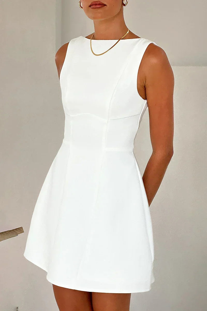 Effortless Manuela Mini Dress White Evening Wear Edit