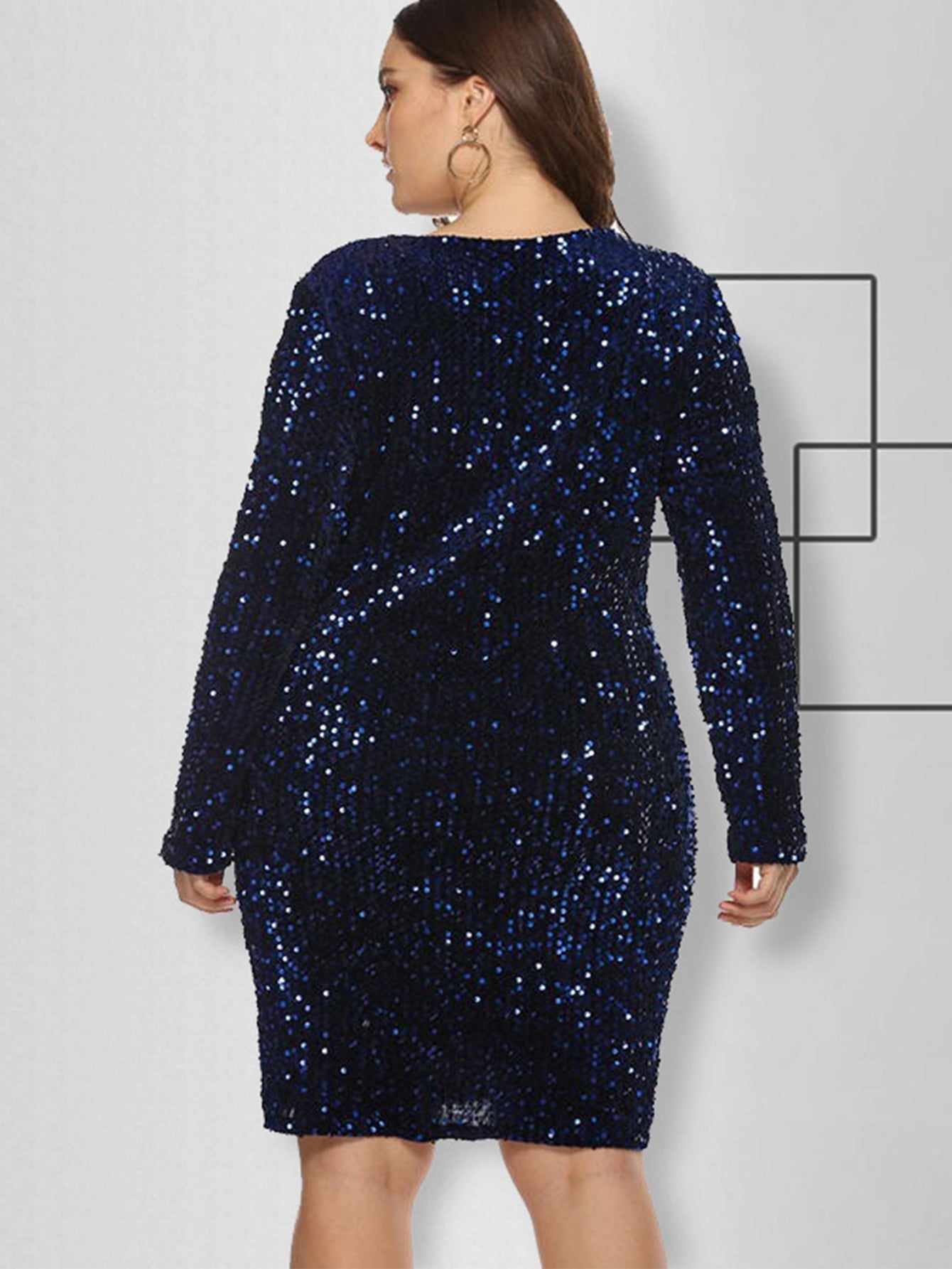 Size Plus Sequins Glitter Bodycon Dress