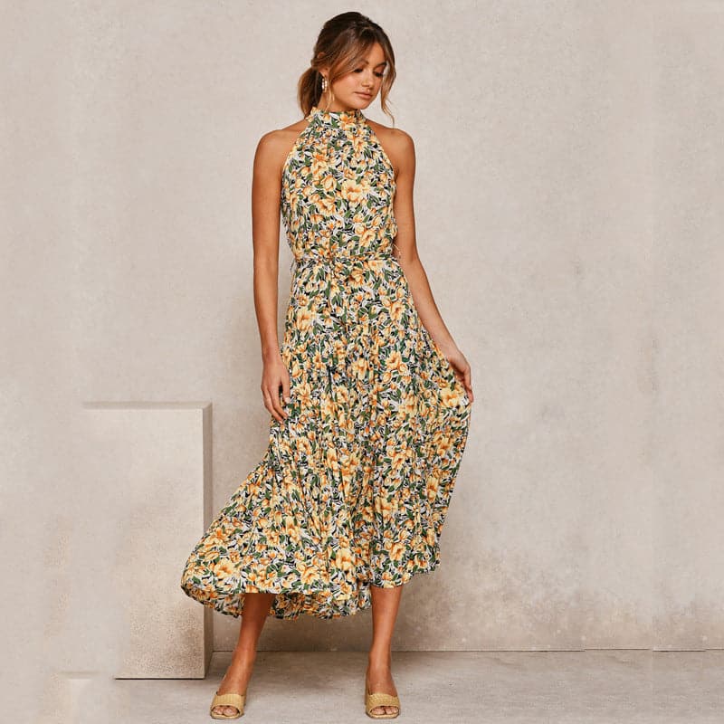 Polka Dot Print Women Bohemian Maxi Dress