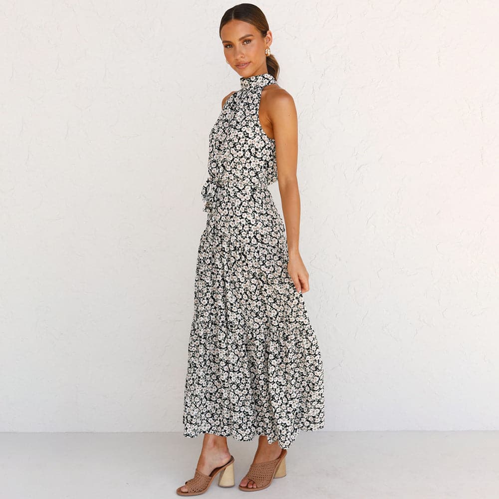 Polka Dot Print Women Bohemian Maxi Dress