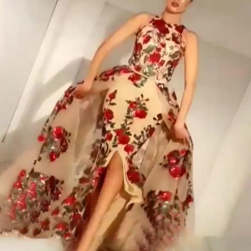 Kissnovaa - Prom Dresses for Women Sequin Flower Printed Dress