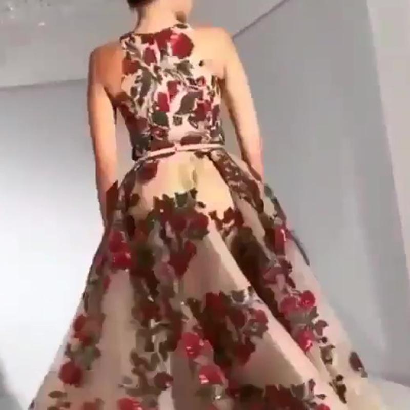 Kissnovaa - Prom Dresses for Women Sequin Flower Printed Dress