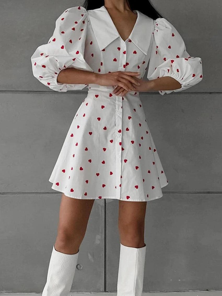 Sleeve Puff Mini Dress