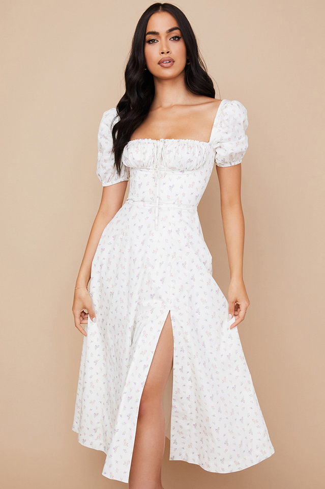 Tallulah Bloom Puff Sleeve Midi Dress
