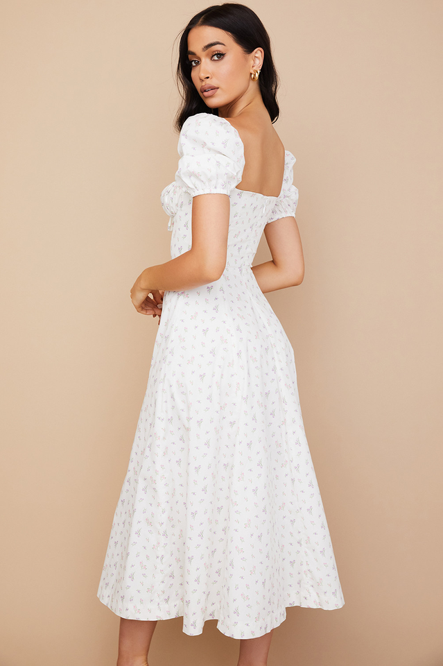 Tallulah Bloom Puff Sleeve Midi Dress