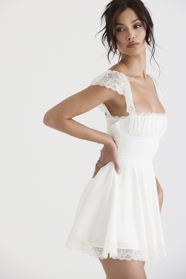 A-Line Lace Mini Dress