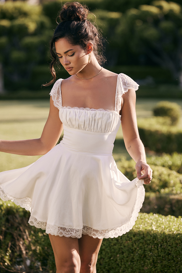 A-Line Lace Mini Dress