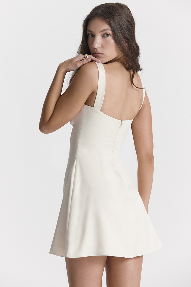 White Cream Mini Dress