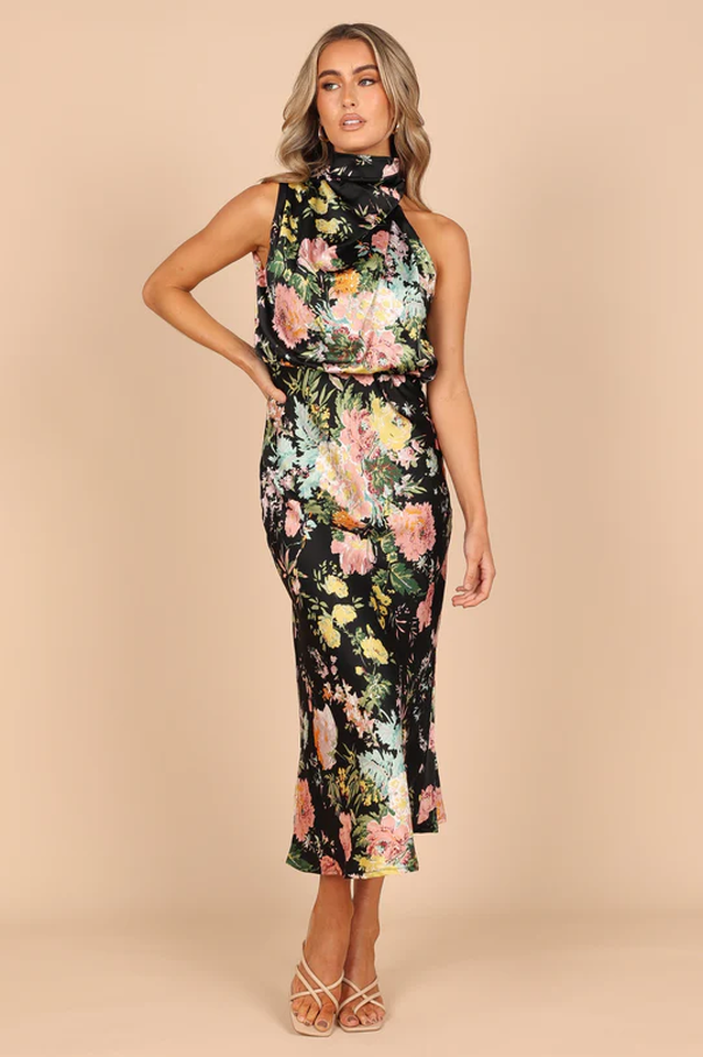 Halter Anabelle Neck Midi Dress