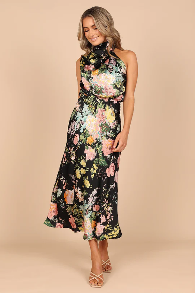 Halter Anabelle Neck Midi Dress
