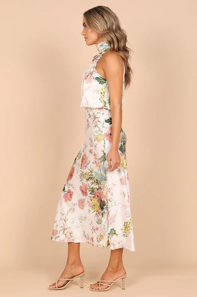Halter Anabelle Neck Midi Dress