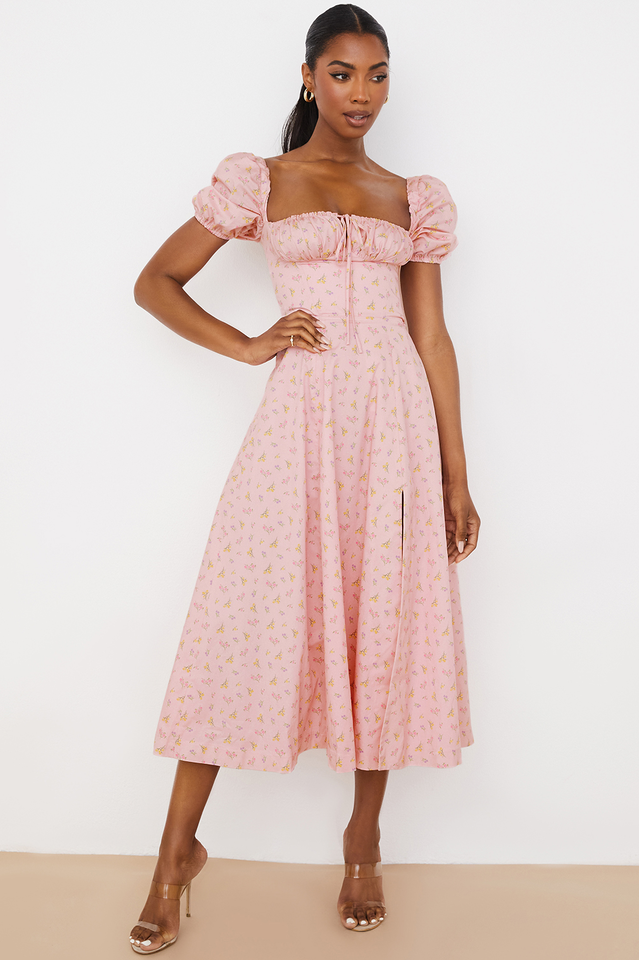 Tallulah Bloom Puff Sleeve Midi Dress