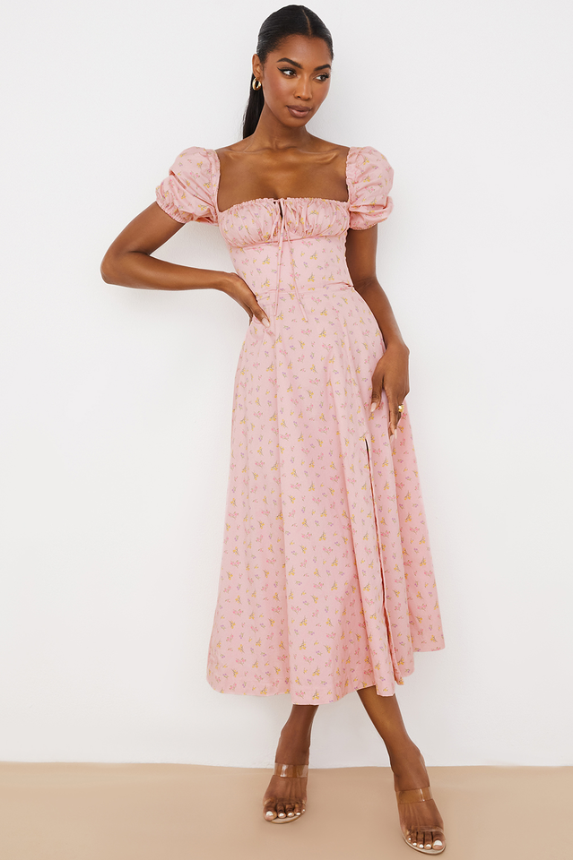 Tallulah Bloom Puff Sleeve Midi Dress