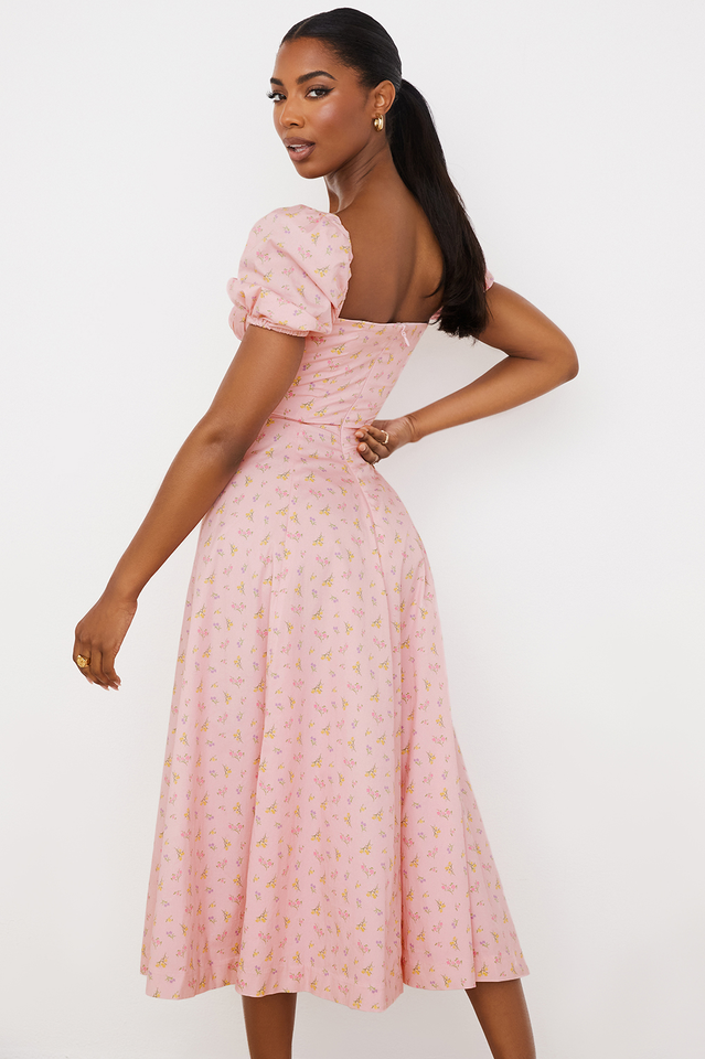 Tallulah Bloom Puff Sleeve Midi Dress