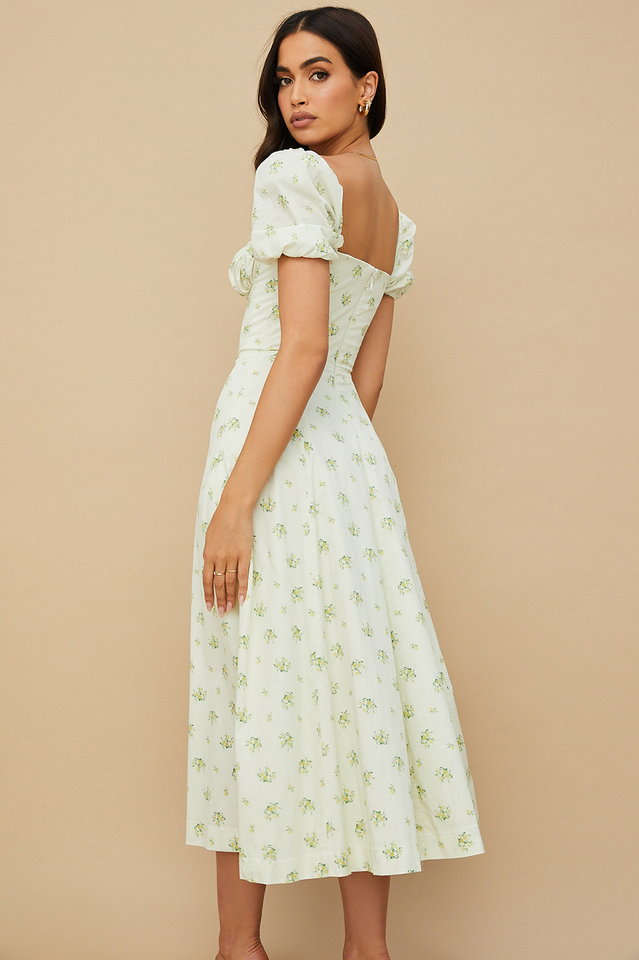 Tallulah Bloom Puff Sleeve Midi Dress